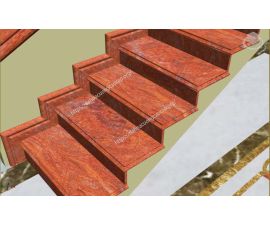 Cầu thang đá hoa cương đỏ sa mạc Cầu thang đá hoa cương đỏ sa mạc