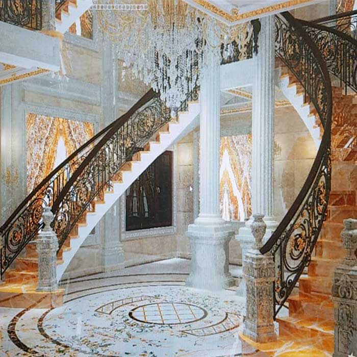 cầu thang đá hoa cương khách sạn